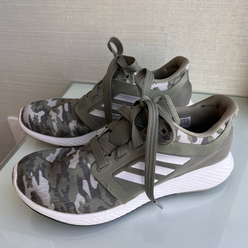 Adidas Edge Lux 3 Green Camo Running Shoes - Sz 9